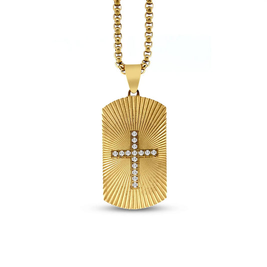 Raylur Cross Dog Tag Necklace Anna Zuckerman