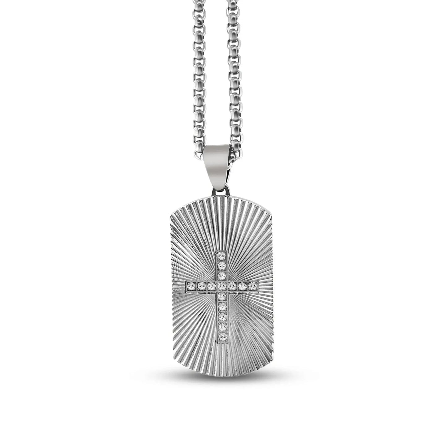 Raylur Cross Dog Tag Necklace Anna Zuckerman