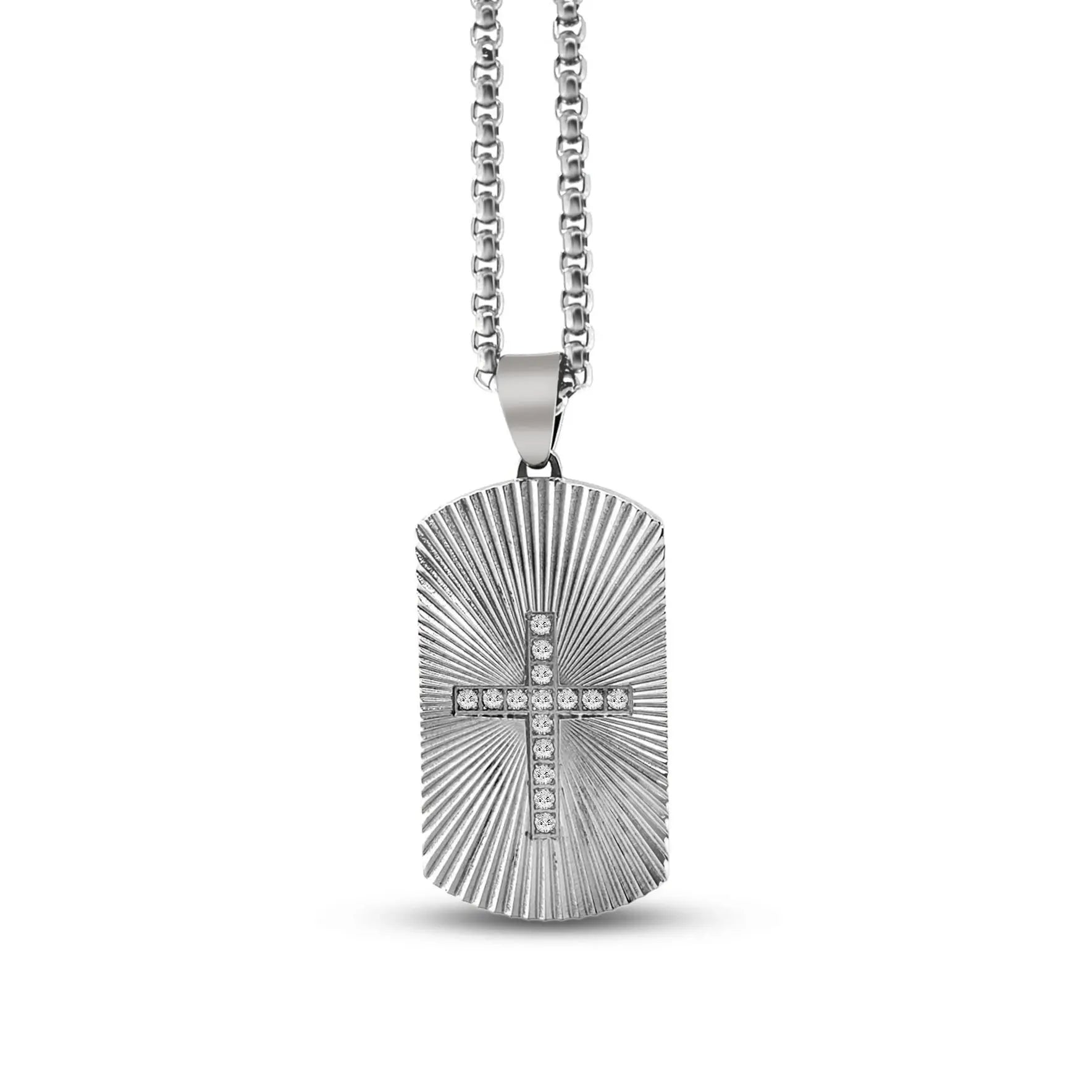 Raylur Cross Dog Tag Necklace Anna Zuckerman