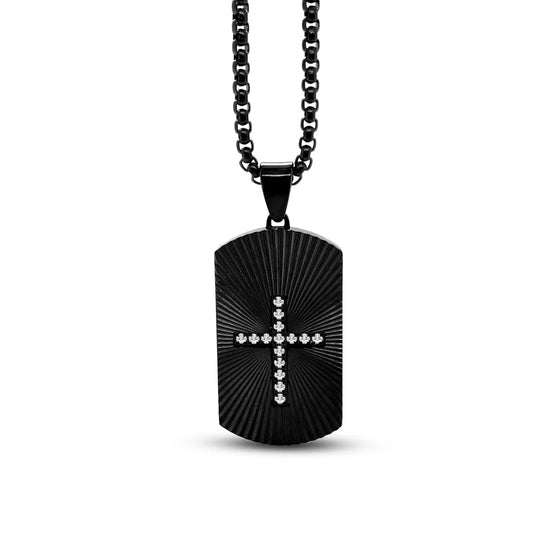 Raylur Cross Necklace in Noir Anna Zuckerman