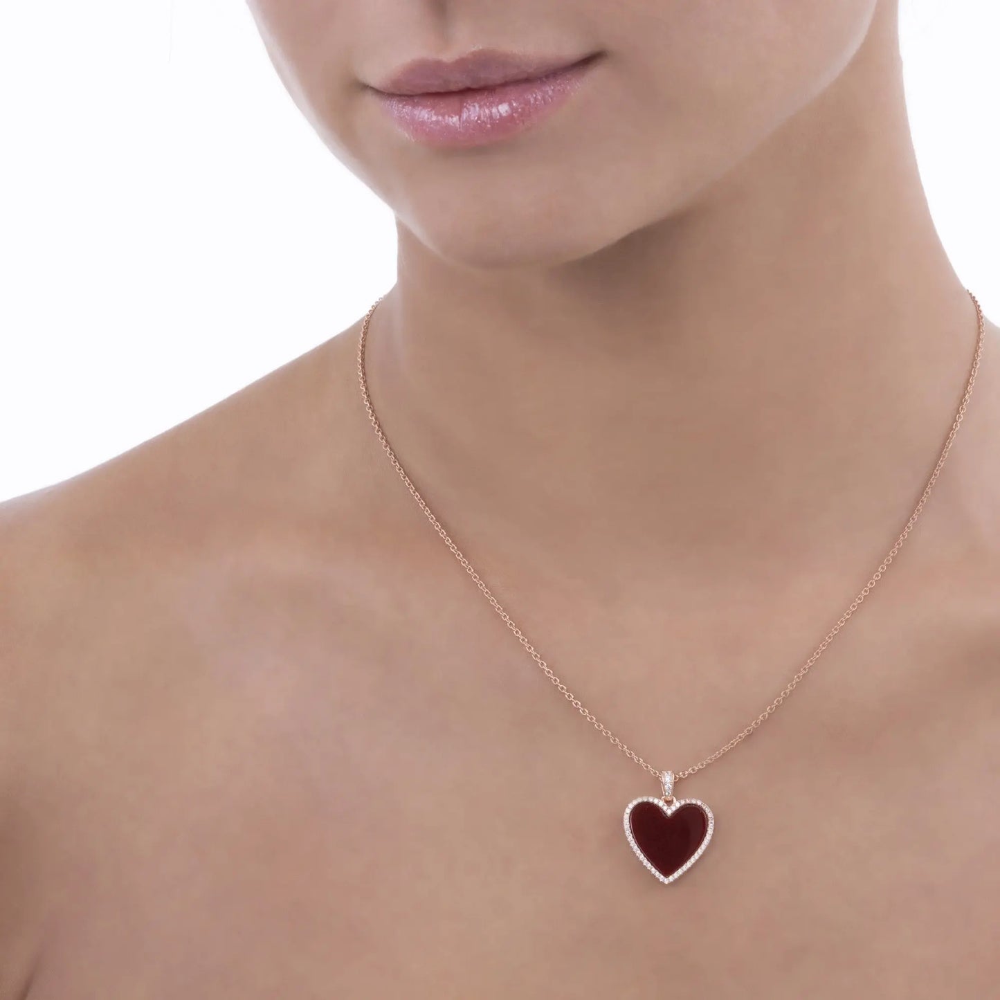 Red Carnelian Heart Necklace - Anna Zuckerman