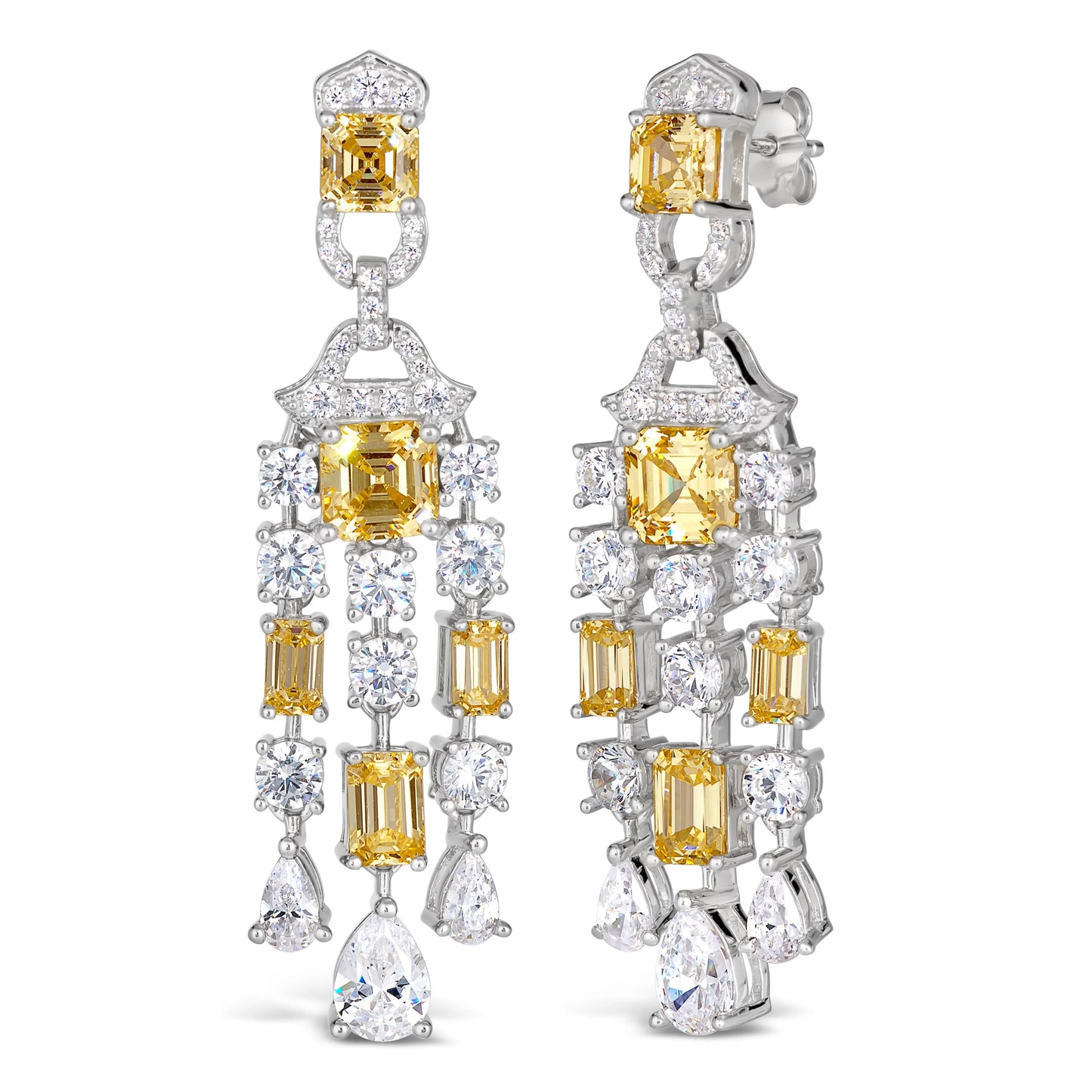 Red Carpet Worthy Chandelier Earrings Canary in Yellow Anna Zuckerman