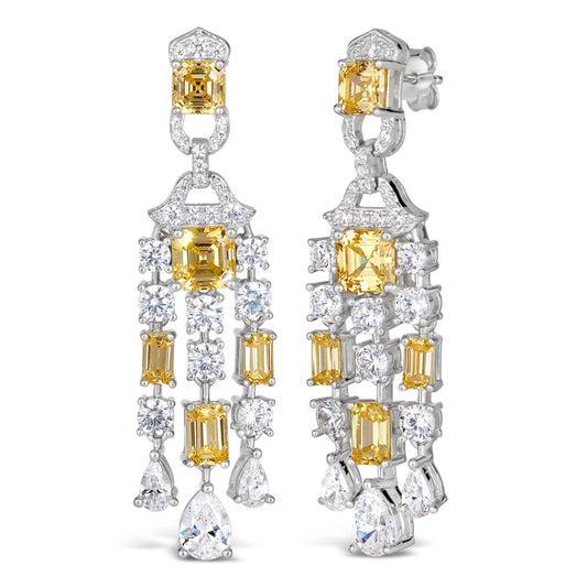 Red Carpet Worthy Chandelier Earrings Canary in Yellow Anna Zuckerman