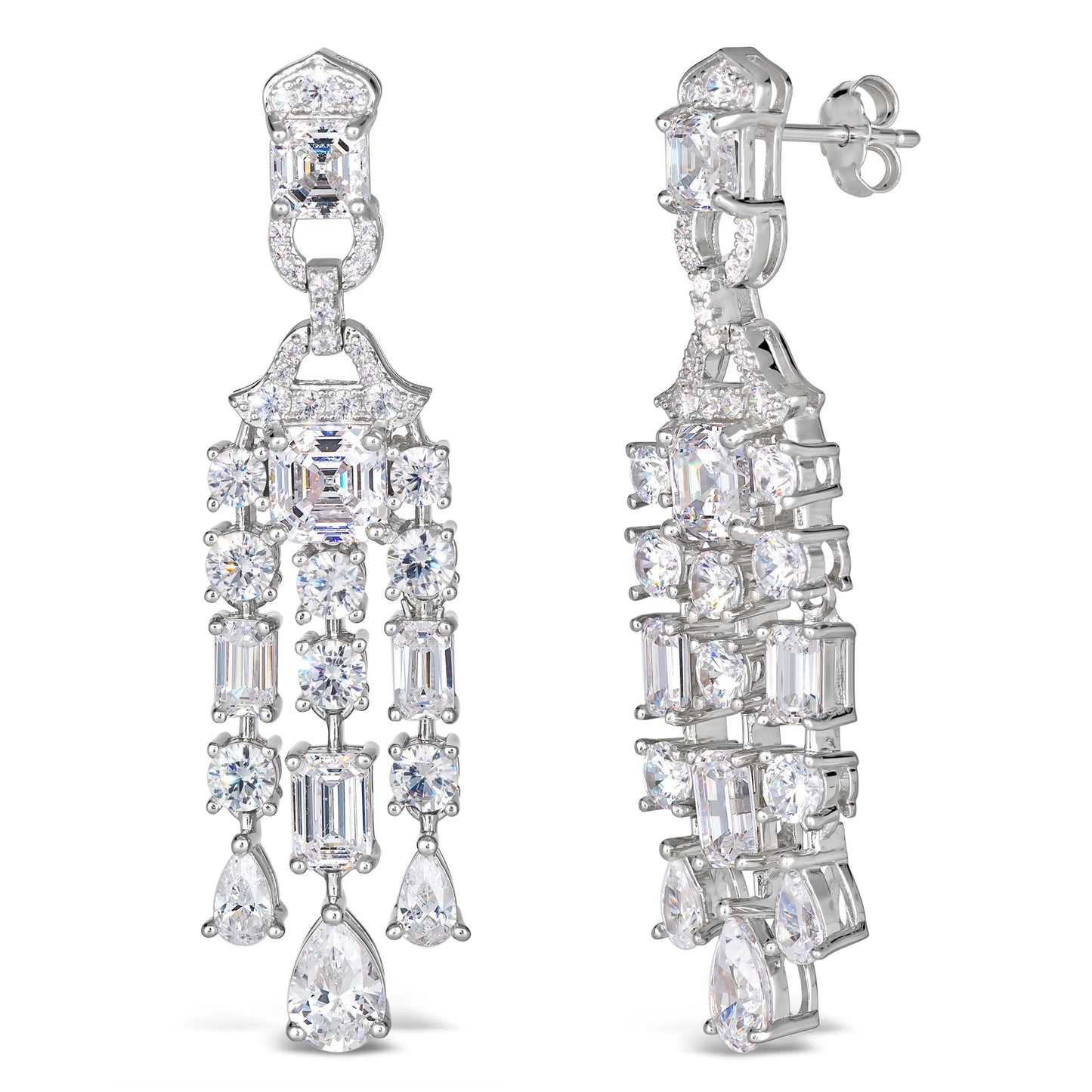 Red Carpet Worthy Chandelier Earrings White Diamond Crystalline Anna Zuckerman