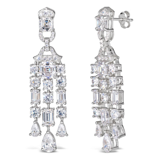 Red Carpet Worthy Chandelier Earrings White Diamond Crystalline Anna Zuckerman