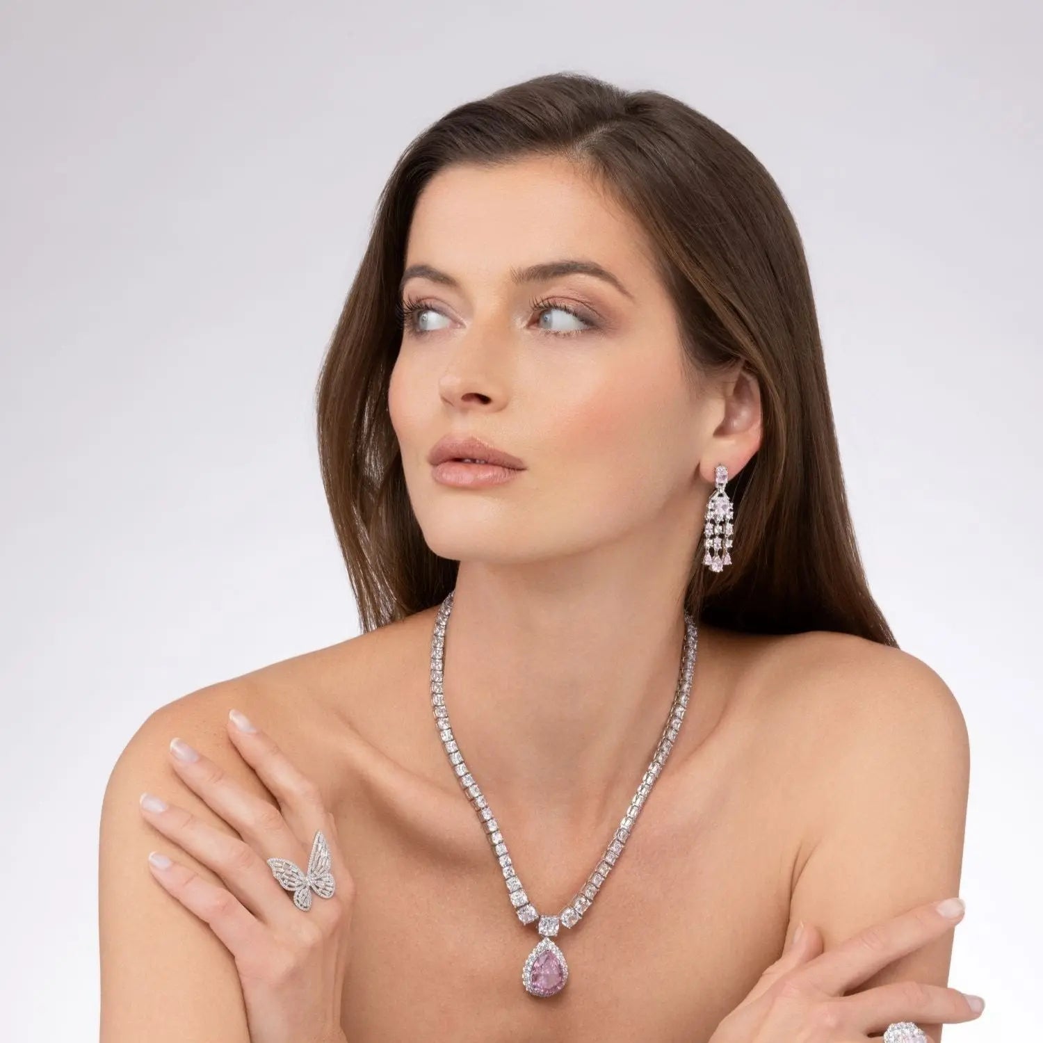 Red Carpet Worthy Chandelier Earrings by Kathy Hilton in Emerald Anna Zuckerman