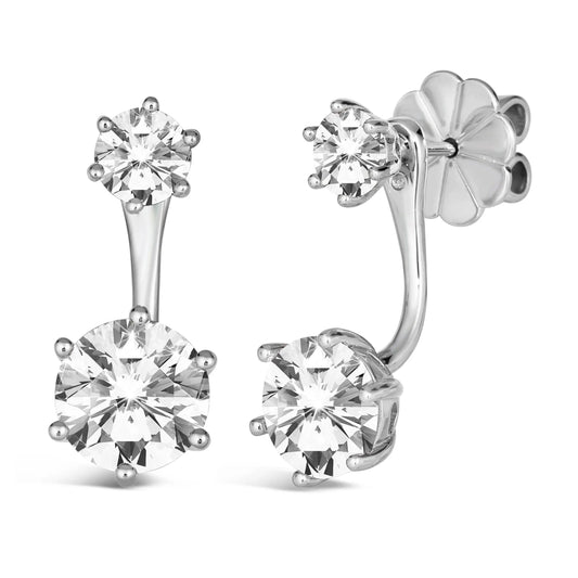 Reflejo 2.50 Carat Earrings Studs and Jackets Set - Anna Zuckerman