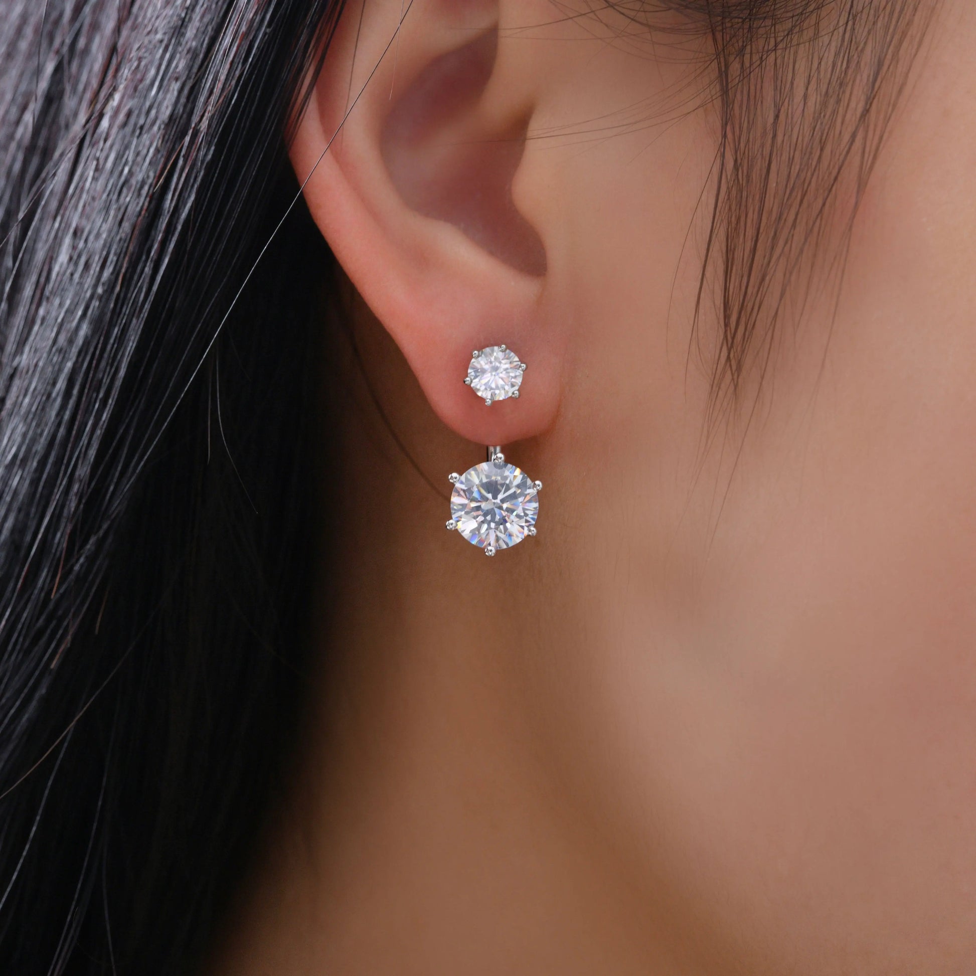 Reflejo 2.50 Carat Earrings Studs and Jackets Set - Anna Zuckerman