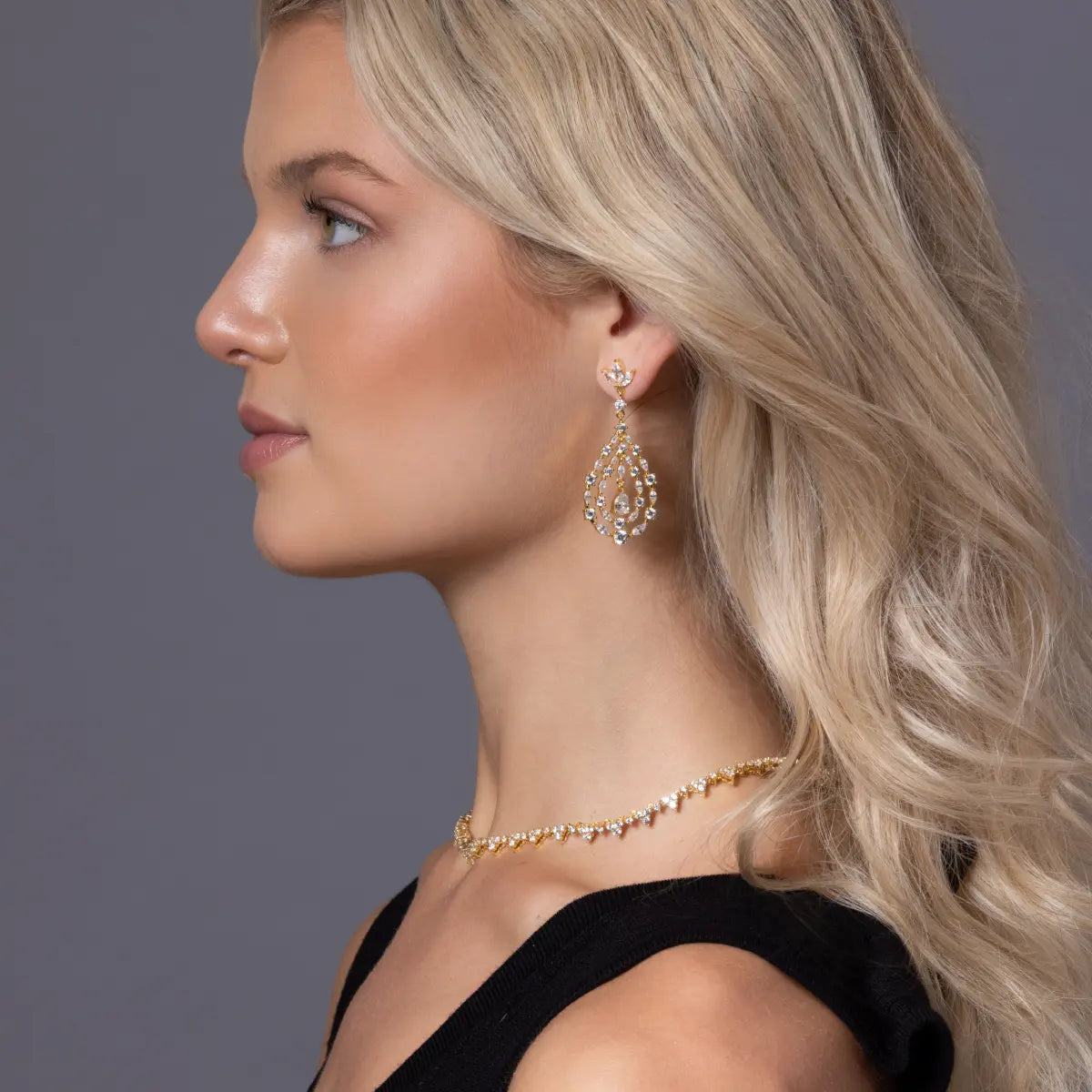 Retro Glamour Chandelier Earrings by Kathy Hilton - Anna Zuckerman