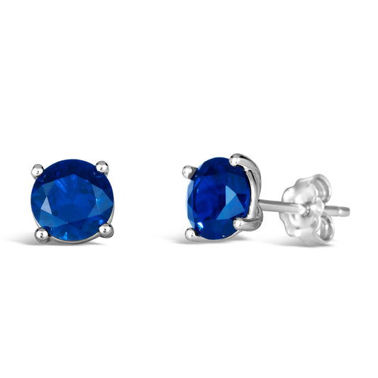 Rock Star 2 Carat Diamond Crystalline Studs in Blue Sapphire Anna Zuckerman