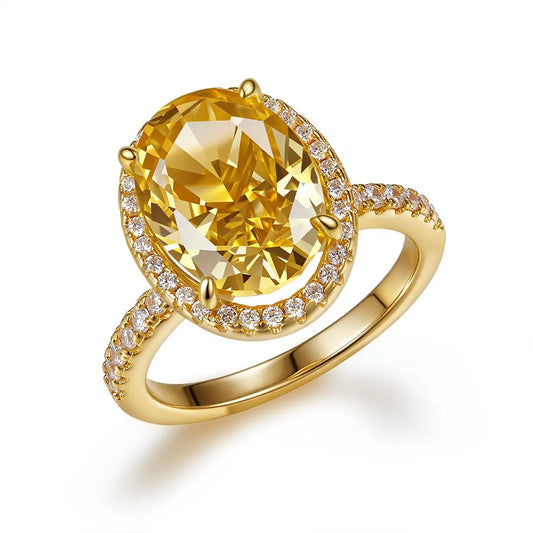 Rosalie 4 Carat Ring in Canary Yellow Anna Zuckerman