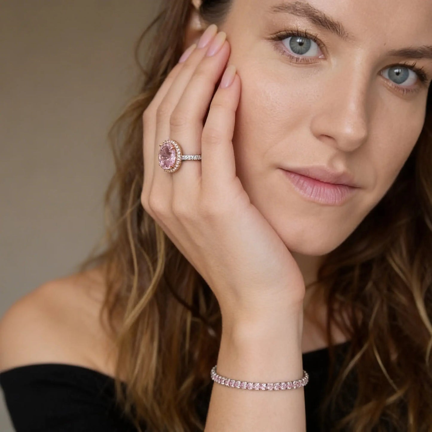 Rosalie 4 Carat Ring in Pink Anna Zuckerman