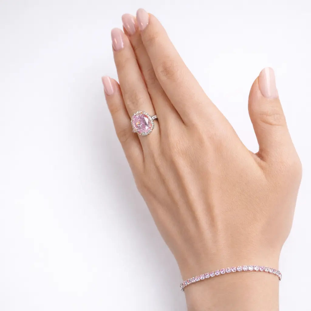 Rosalie 4 Carat Ring in Pink Anna Zuckerman