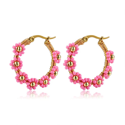 Rosé Bloom Hoops Anna Zuckerman