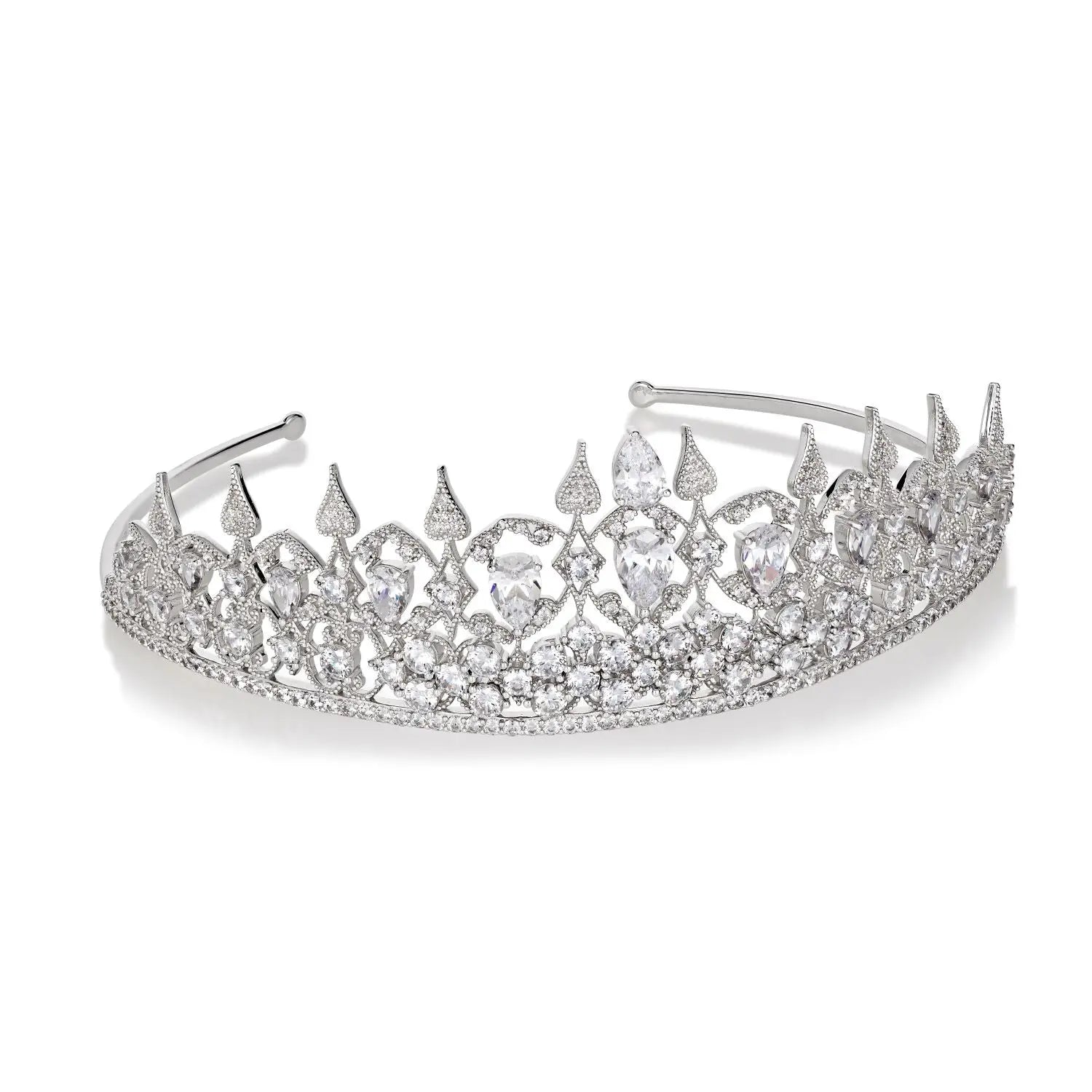 Royal 01 White Diamond Crystalline Tiara Collection - Anna Zuckerman
