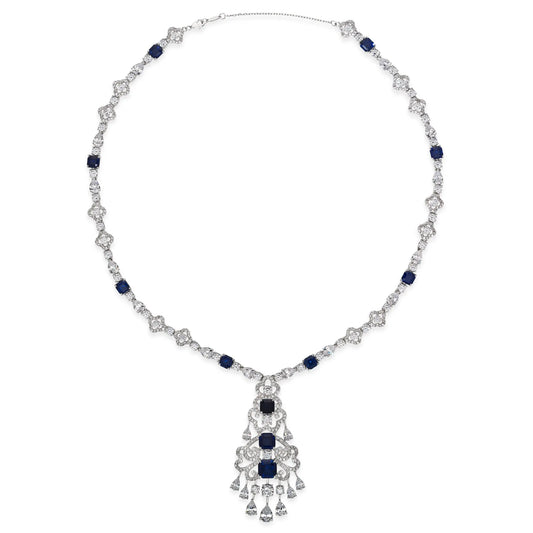 Royal Opulence Crystalline Necklace Blue Sapphire Anna Zuckerman