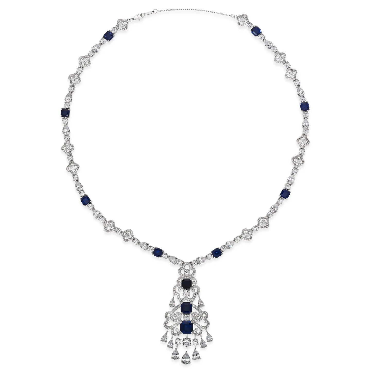 Royal Opulence Crystalline Necklace Blue Sapphire Anna Zuckerman