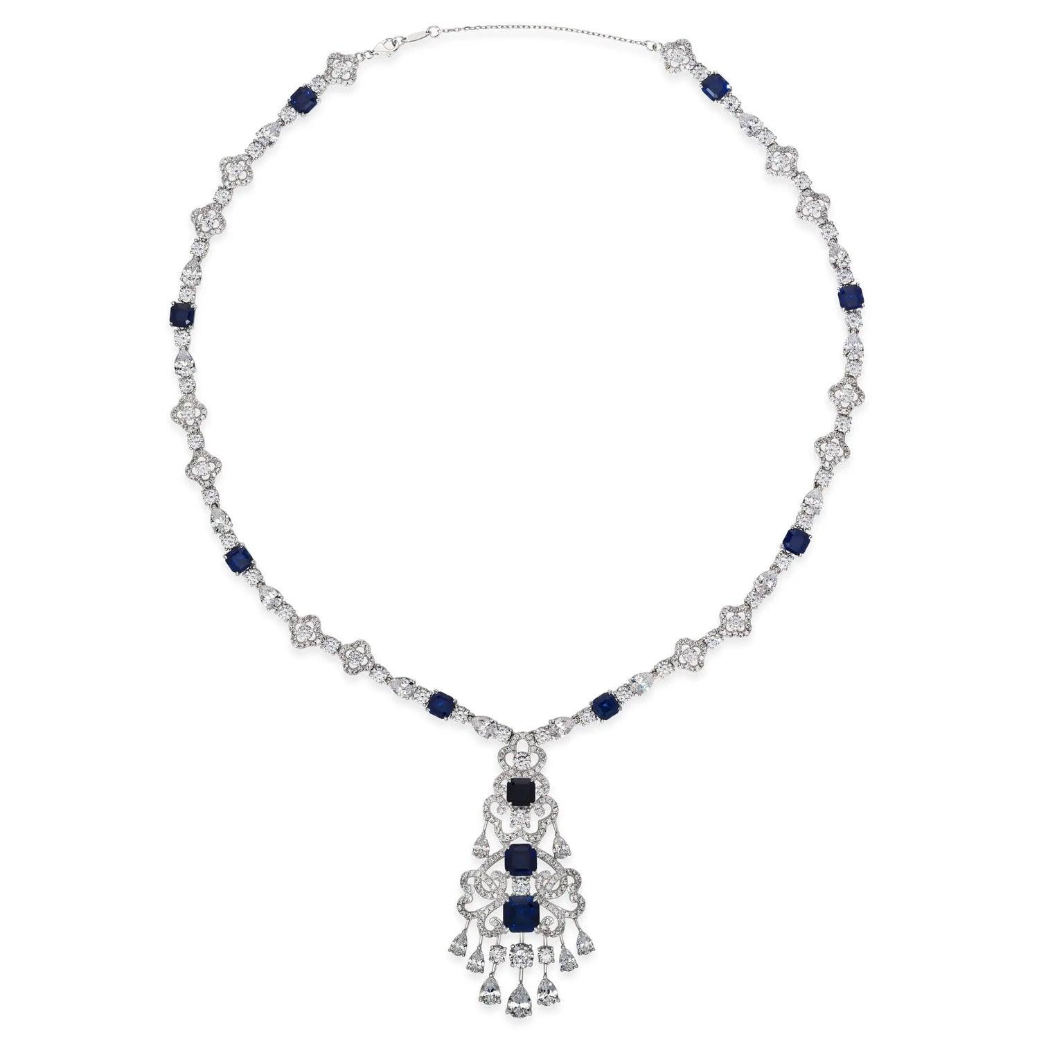 Royal Opulence Crystalline Necklace Blue Sapphire Anna Zuckerman