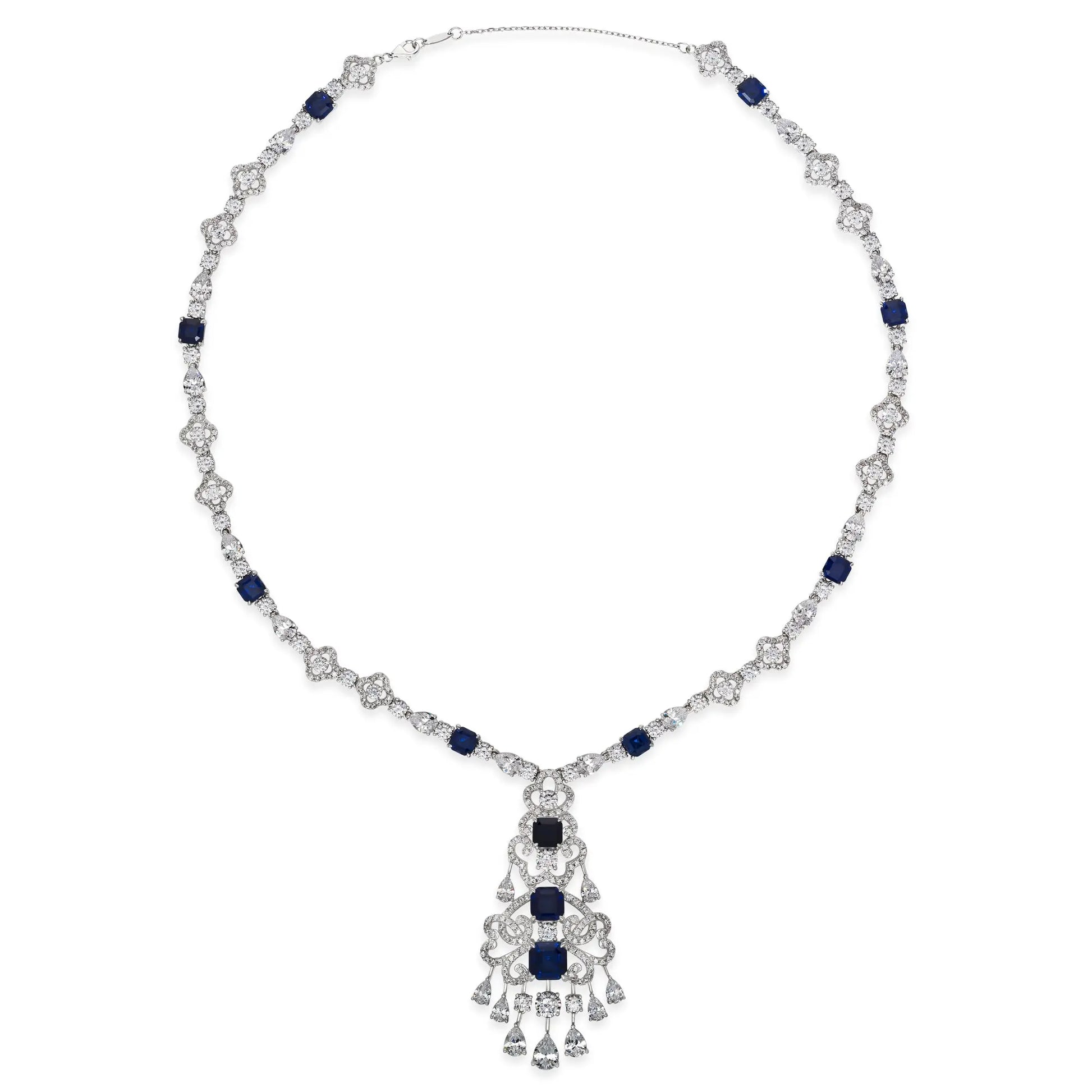 Royal Opulence Crystalline Necklace Blue Sapphire Anna Zuckerman