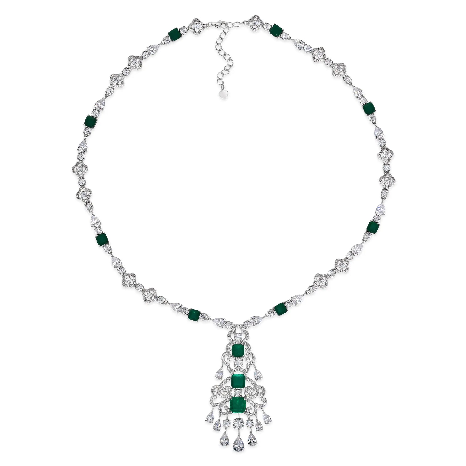 Royal Opulence Crystalline Necklace Emerald Anna Zuckerman