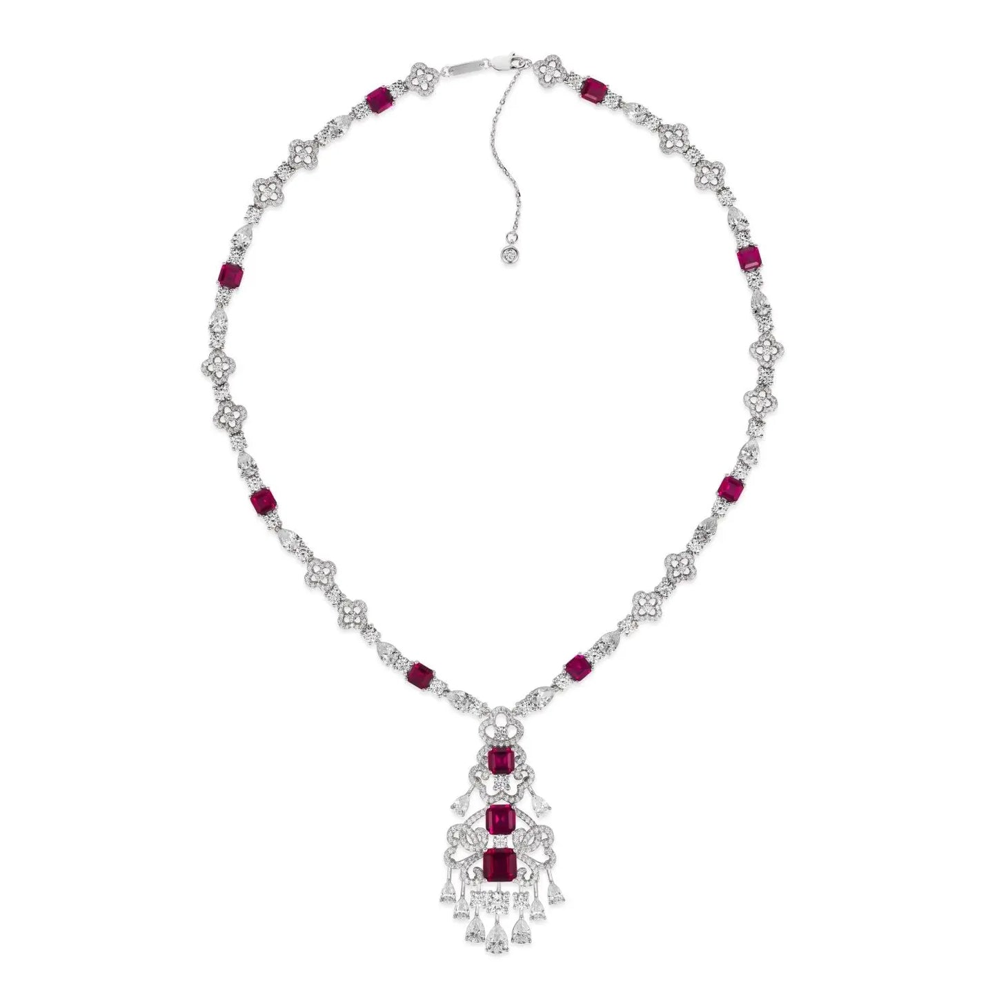 Royal Opulence Crystalline Necklace Ruby Anna Zuckerman