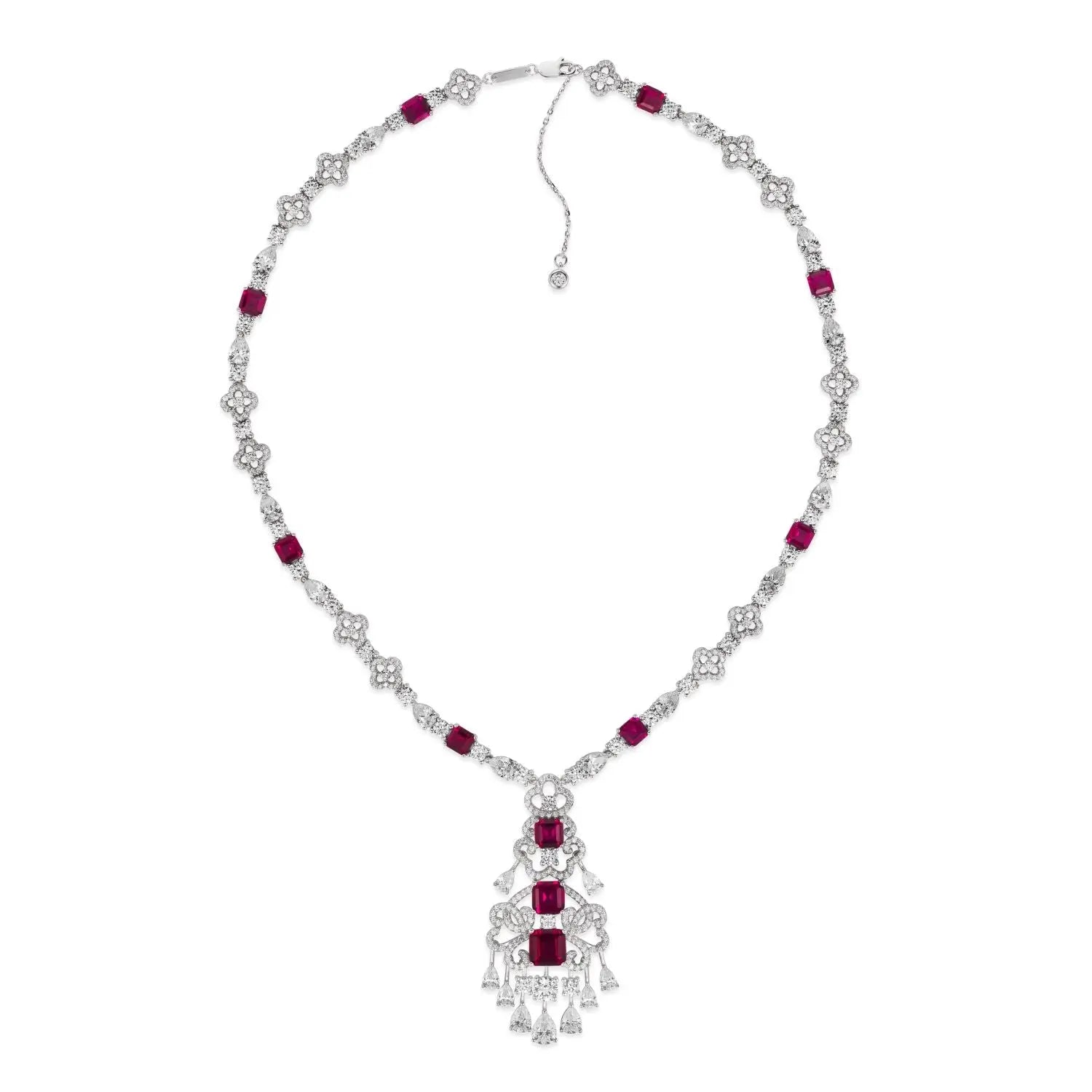 Royal Opulence Crystalline Necklace Ruby Anna Zuckerman