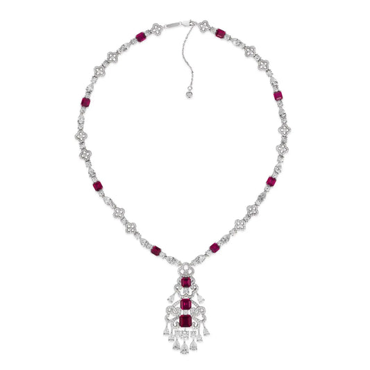 Royal Opulence Crystalline Necklace Ruby Anna Zuckerman