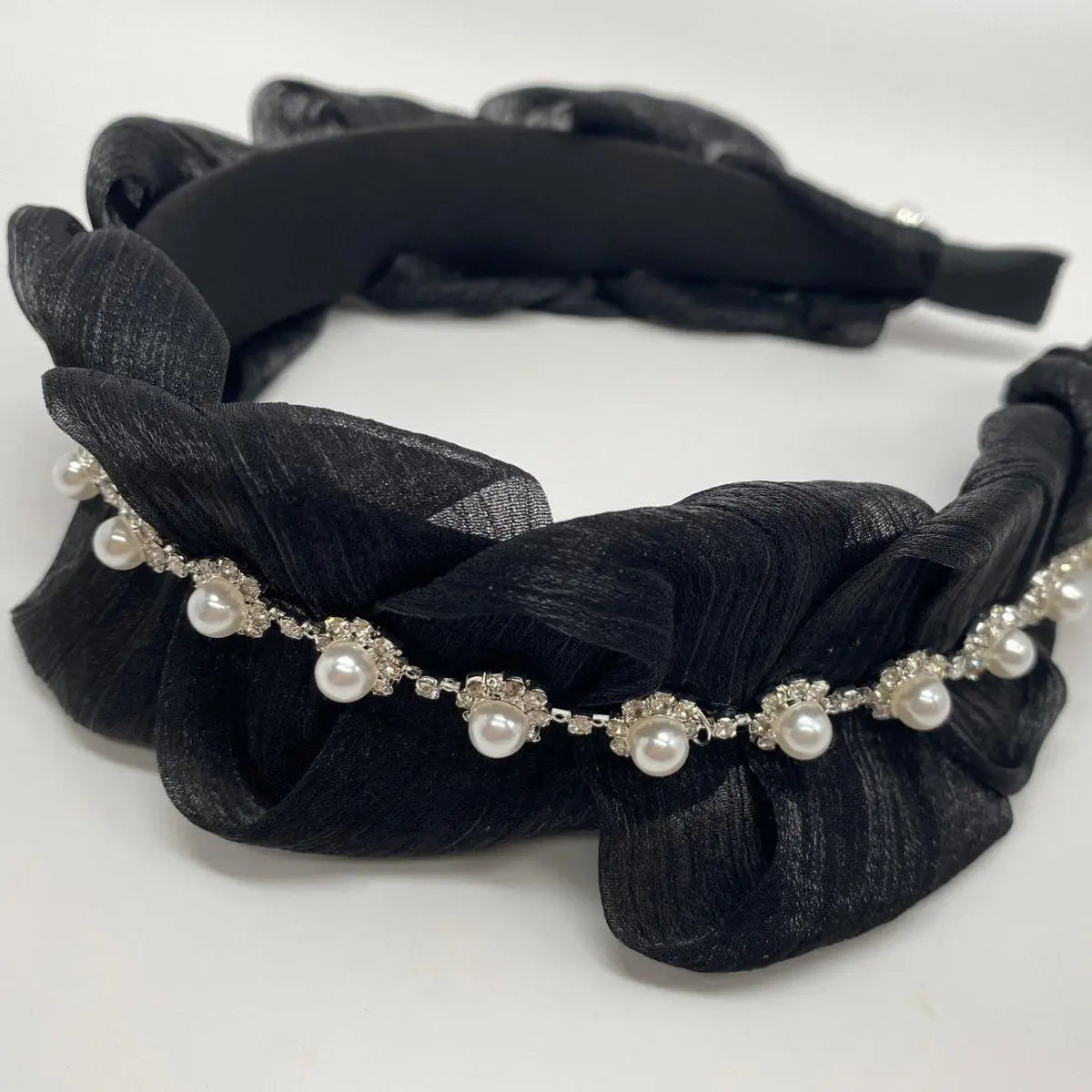 Sadie Pleated Pearl Headband Anna Zuckerman