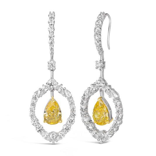 Salma Canary Yellow Statement Earrings - Anna Zuckerman