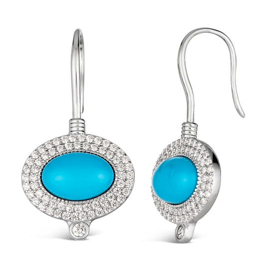 Santa Fe Turquoise Dangles in Platinum Anna Zuckerman Retail