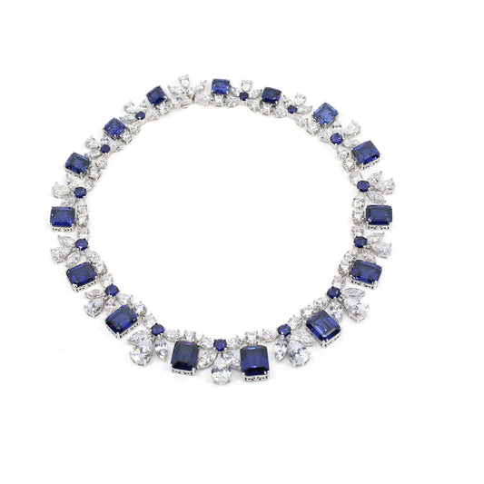 Sapphire Elegance Statement Necklace - Anna Zuckerman