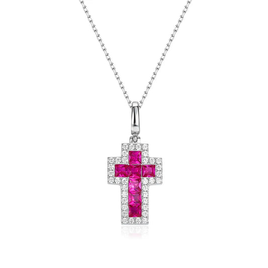 Scarlet Grace Cross Necklace Anna Zuckerman