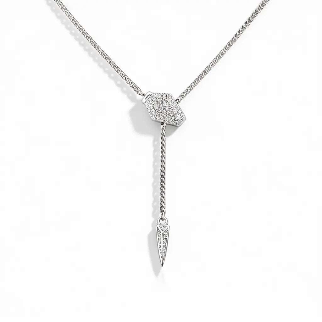 Serpentina Lariat In Platinum | Anna Zuckerman