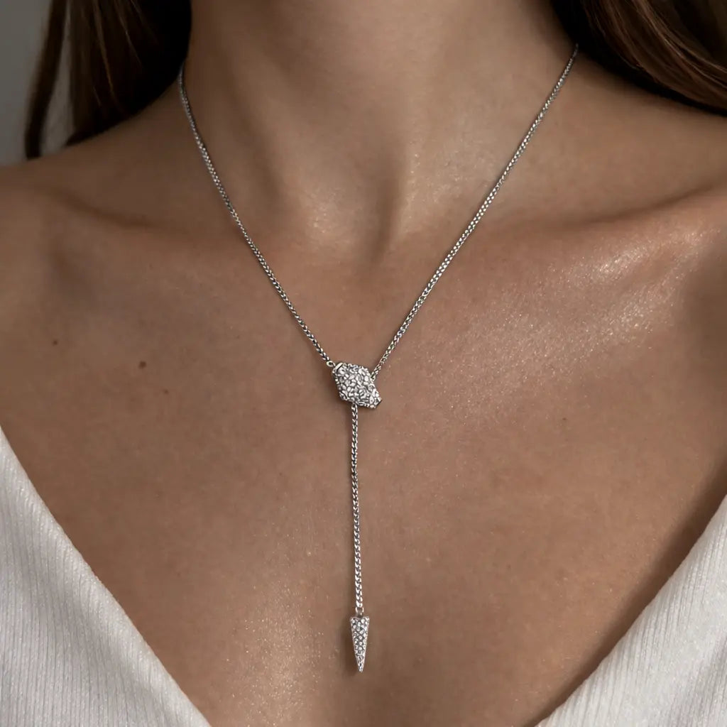 Serpantina Lariat In Platinum Anna Zuckerman