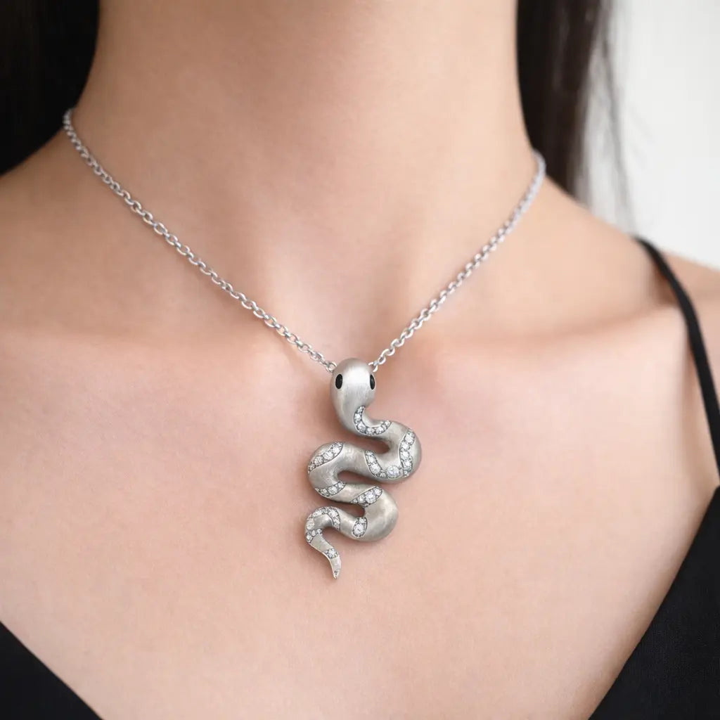 Serpentina Necklace in Platinum Anna Zuckerman