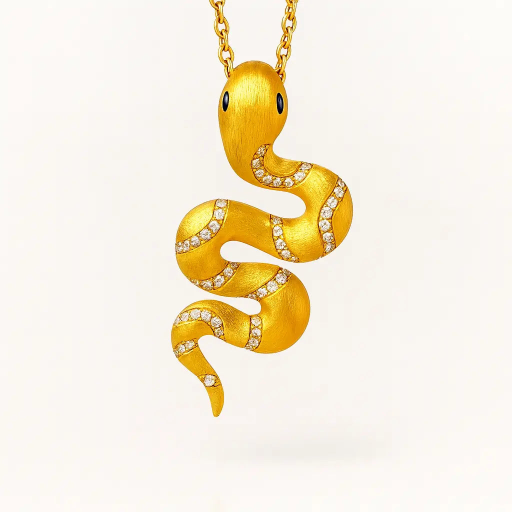 Serpentina Necklace in Yellow Gold Anna Zuckerman