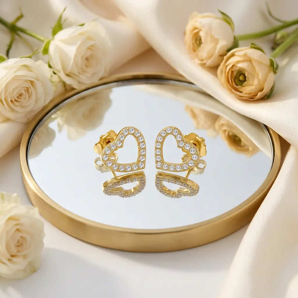 Siena Heart Studs by AZ Essentials
