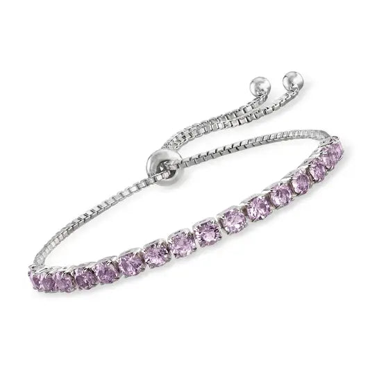 Signature Adjustable Bolo Bracelet in Amethyst - Anna Zuckerman