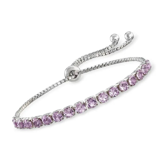 Signature Adjustable Bolo Bracelet in Amethyst Crystalline - Anna Zuckerman