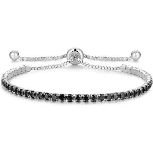 Signature Adjustable Bolo Bracelet in Black Zircon - Anna Zuckerman