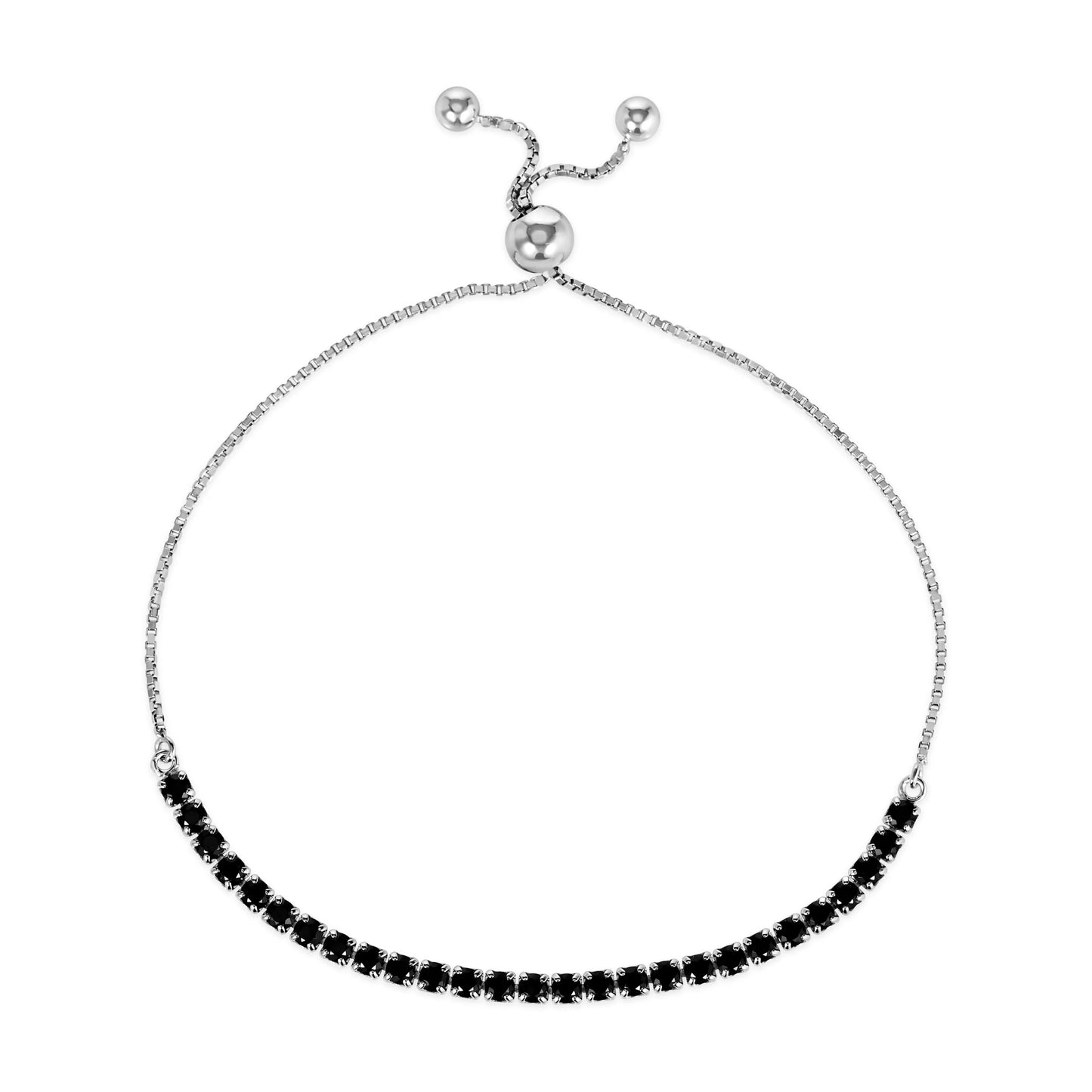 Signature Adjustable Bolo Bracelet in Black Zircon - Anna Zuckerman