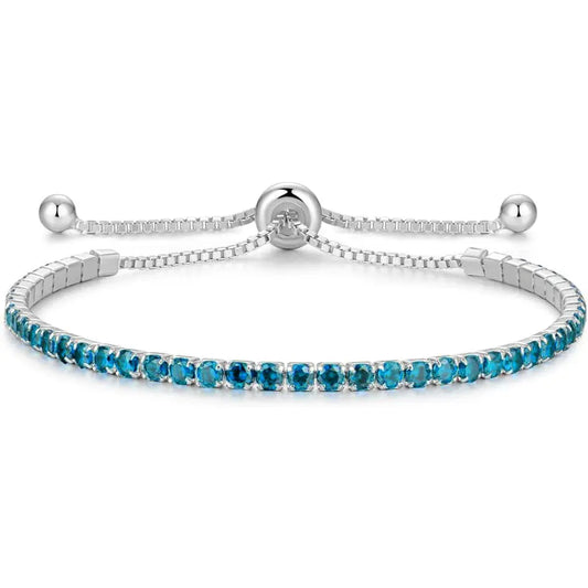 Signature Adjustable Bolo Bracelet in Blue Topaz - Anna Zuckerman