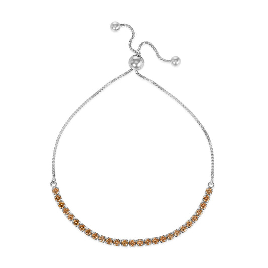 Signature Adjustable Bolo Bracelet in Champagne Crystalline - Anna Zuckerman