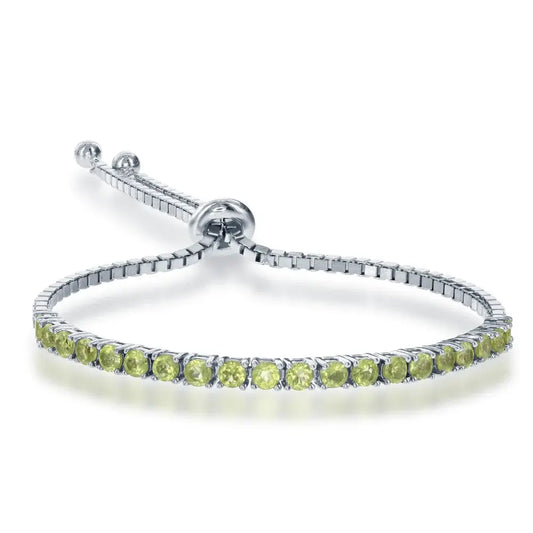 Signature Adjustable Bolo Bracelet in Classic Peridot - Anna Zuckerman