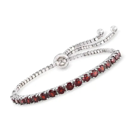 Signature Adjustable Bolo Bracelet in Garnet - Anna Zuckerman