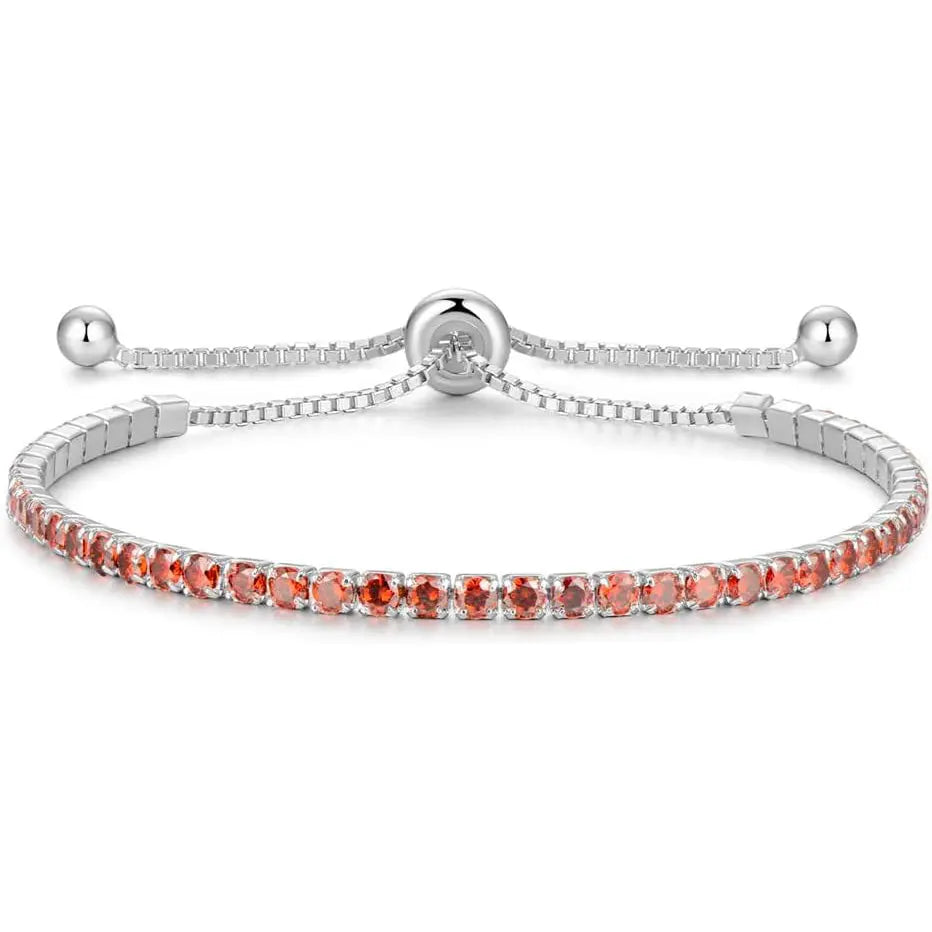 Signature Adjustable Bolo Bracelet in Garnet Crystalline - Anna Zuckerman