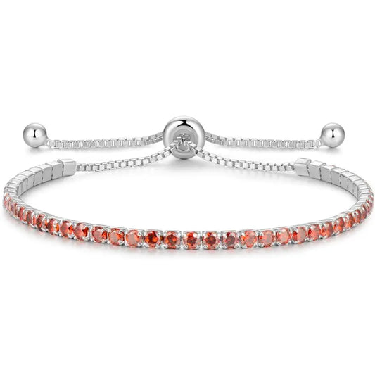 Signature Adjustable Bolo Bracelet in Garnet Crystalline - Anna Zuckerman