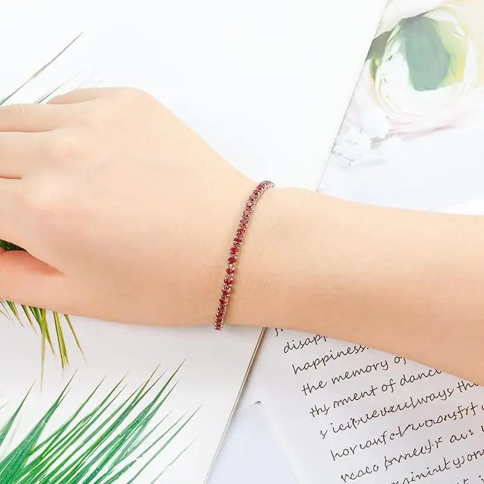 Signature Adjustable Bolo Bracelet in Garnet Crystalline - Anna Zuckerman