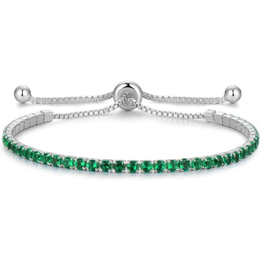 Signature Adjustable Bolo Bracelet in Green Emerald - Anna Zuckerman