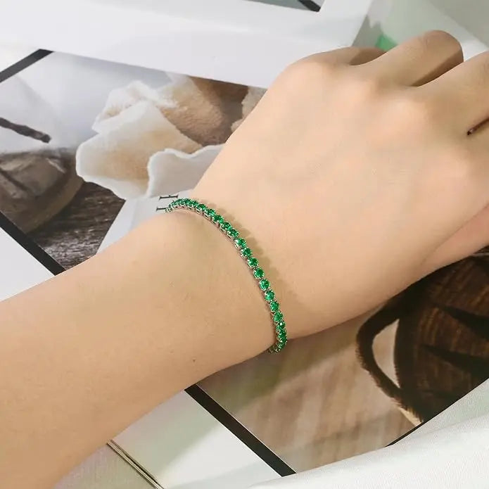 Signature Adjustable Bolo Bracelet in Green Emerald - Anna Zuckerman